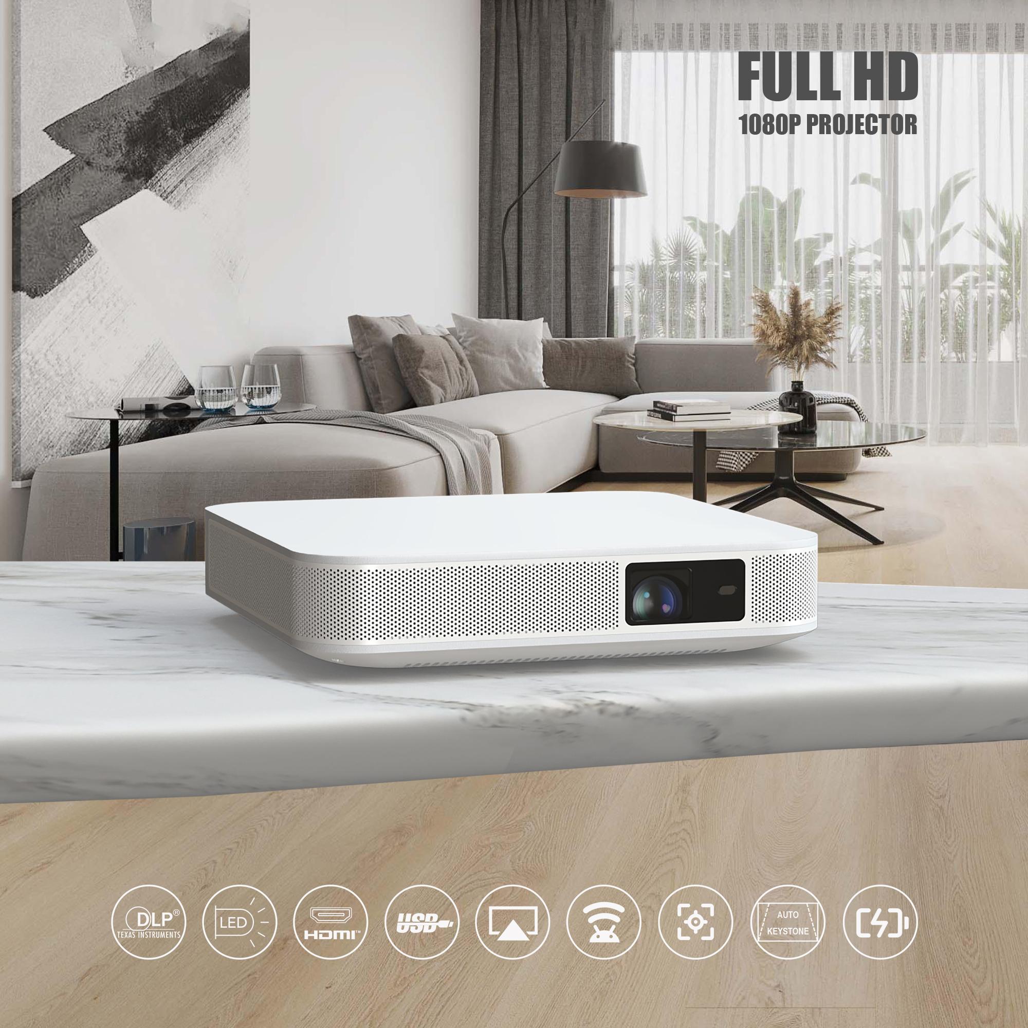 

Vivicine S500 portable android DLP 4K 3D projector native 1080P projectors auto focus in 15000mah battery for cinema outdoor camping чорний