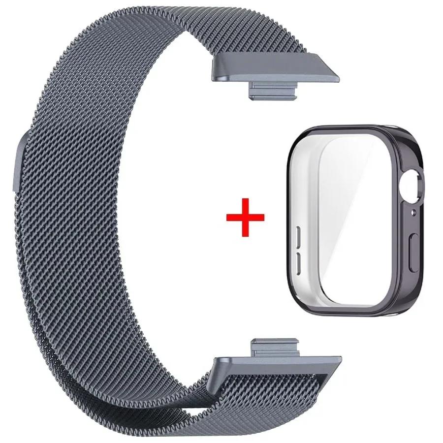

Металевий ремінець для Huawei Watch Fit 4 з чохлом, TPU захисним екраном, браслет для Huawei Fit 3, міланська магнітна петля, ремінець для годинника Huawei Watch Fit 4