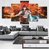 Prints Pictures Home Wall Art Modular 5 Pieces Touhou Girl Animation Poster Painting On Minimalism Canvas Living Room Decoration
