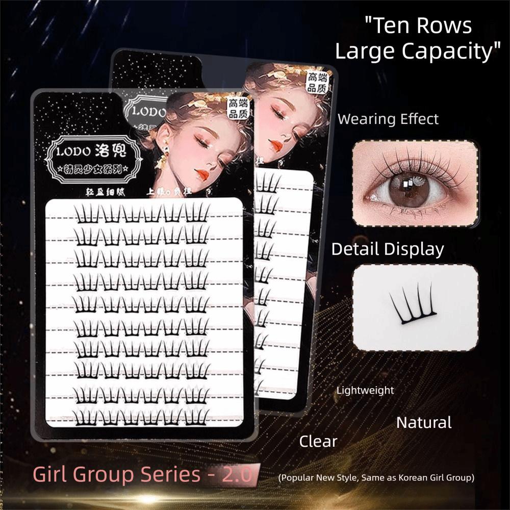 11-13mm Girl Group False Eyelashes 10 Rows Eyelash Extensions  Women's Fashion