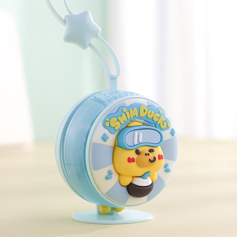 Diving Duck USB Rechargeable Bladeless Mini Fan - Portable, Cute, for Kids and Students 83x56x83 mm