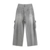 2025 Spring Men Casual Denim Cargo Pants Men Loose Hong Kong Style Jeans Harajuku Y2K High Street Korean Male Denim Trousers