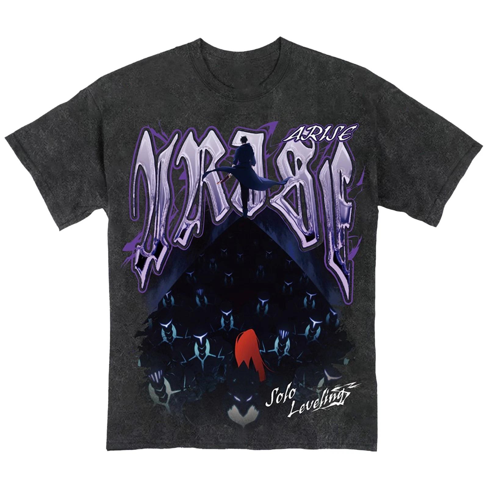 Solo Leveling - Sung Jinwoo Art Black Mineral Wash Children s T-shirt 140