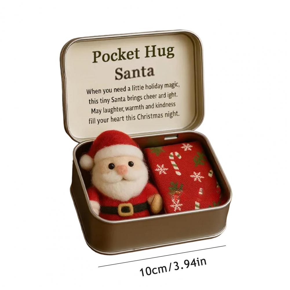 Christmas Pocket Hug Gift Handmade Felt Doll in Box Little Pocket Hug with Gift Card Thoughtful Gift for Friends Family
