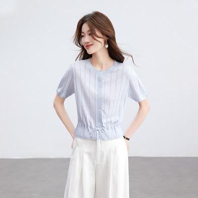 Srcr Silk Blend Knitted Short T-Shirt Cardigan