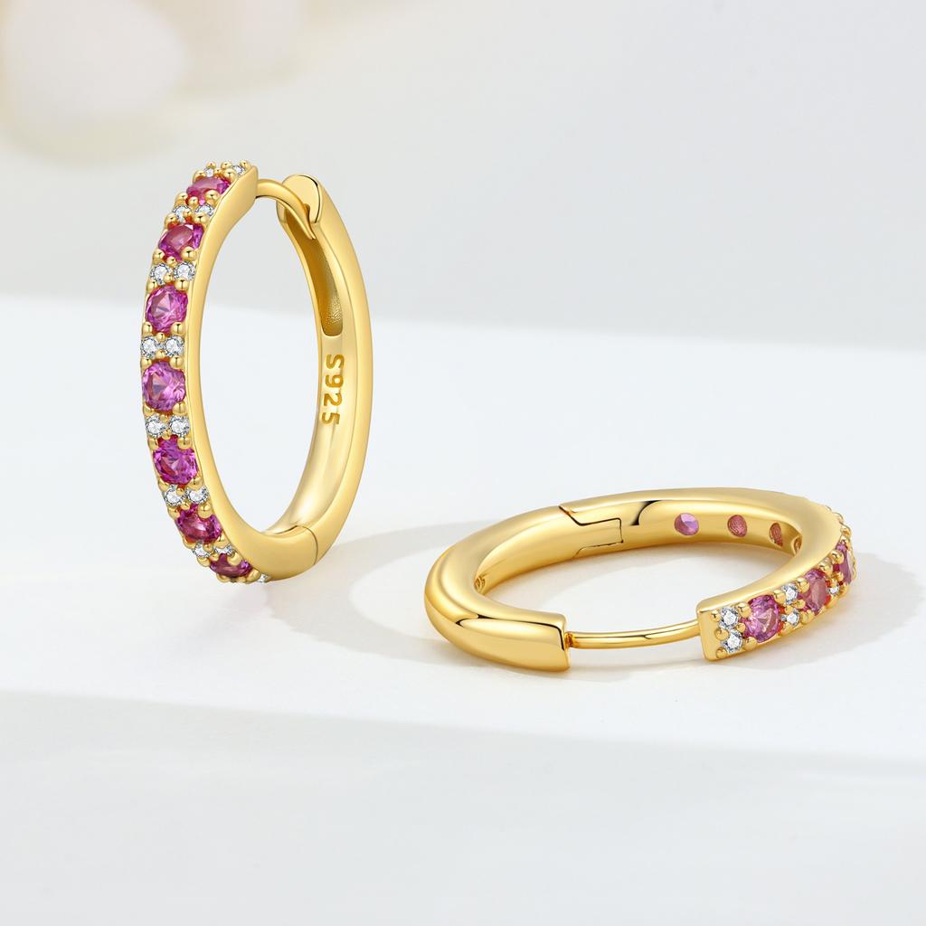 Orstarry S925 Silver Earring Versatile Purple Blue Green Zircon Earrings Gold Plated Earrings Women Birthday Gifts