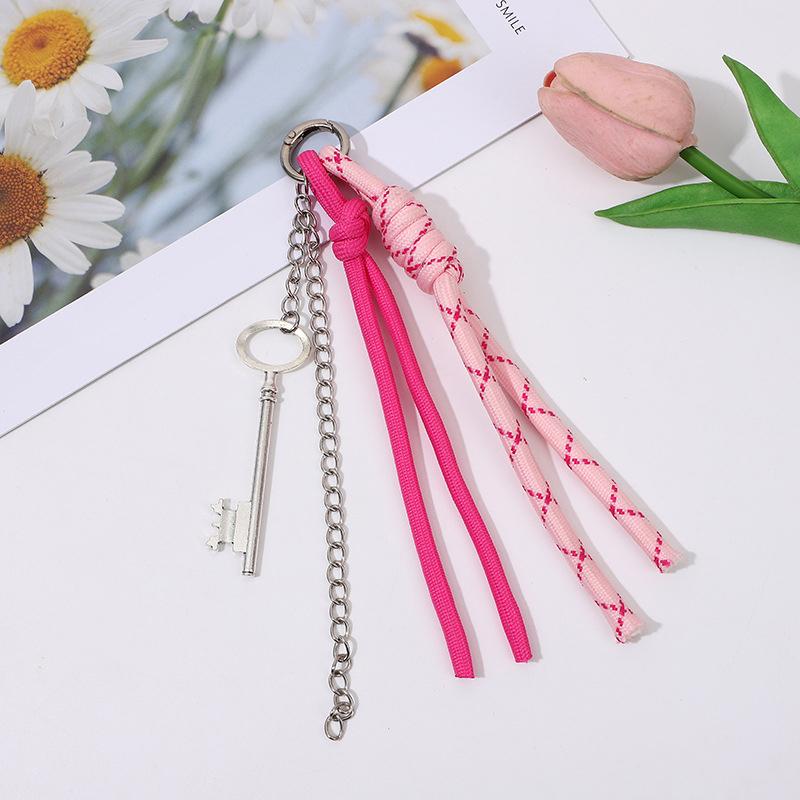 

Плетеный веревочный брелок для ключей серебристый подвеска-шарм для ключей простой универсальный украшение для сумки ювелирные аксессуары