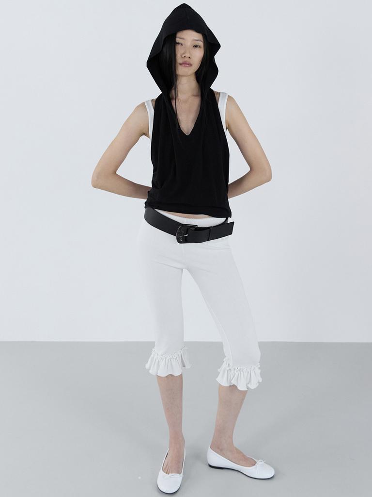 CERRIC Frill Banding Pants _ White