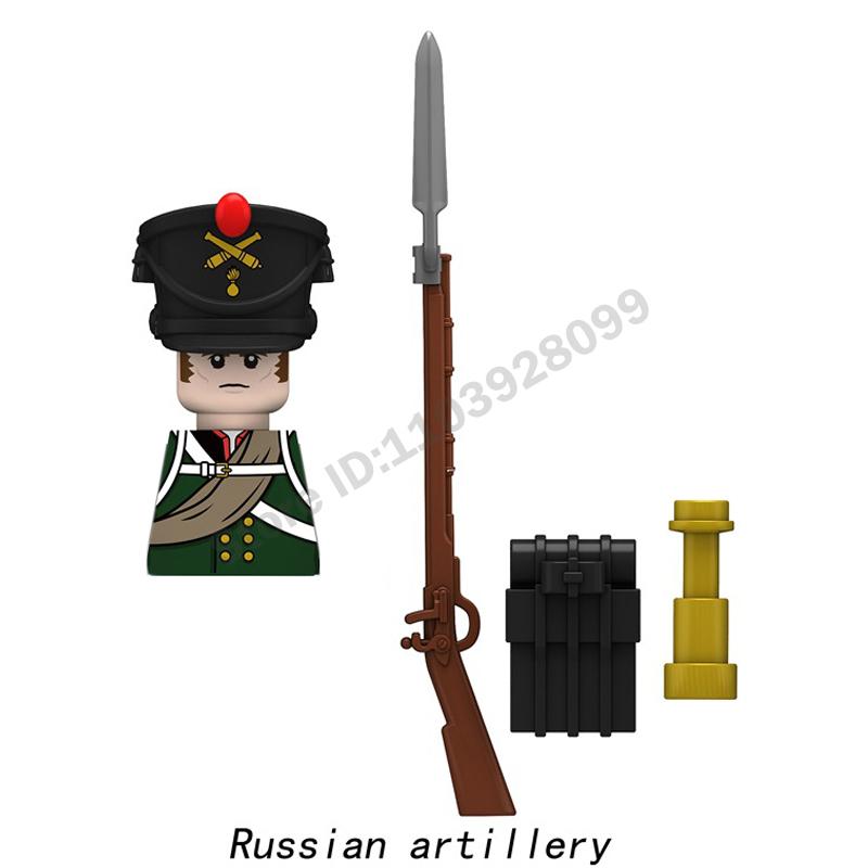 Middle Ages Military Napoleonic Wars Figures Building Block British French Prussia Infantry Knight General Duke Characters Brick