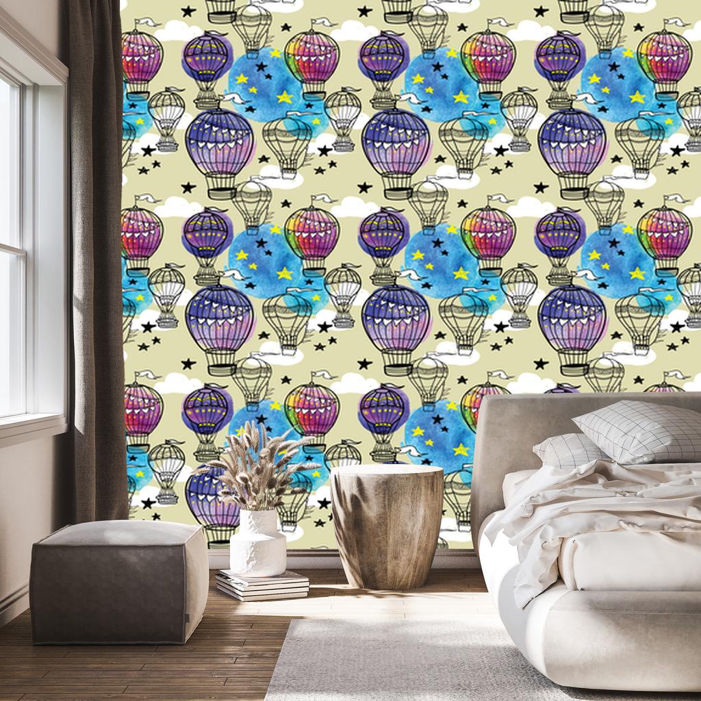 Balloons Vehicles Wallpaper for Living Room and Bedroom 50x1000