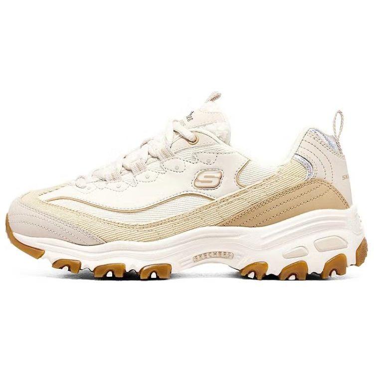 Skechers DLites 1.0 DLites Plush Bear Comfortable Classic Retro Lightweight Low-Top Lifestyle Shoes Women sneaker Natural 896148-NAT 36