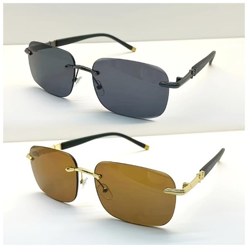 

2 шт. Мужские модные очки без оправы Легкая и прочная конструкция Подходят для вождения и повседневной носки