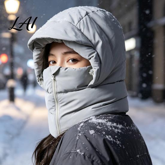 Winter Warm Hat Women Balaclava Hat Wind-Resistant Zipper Face Mask for Cold Weather Thermal Hooded Scraf Outdoor Ski Cycling