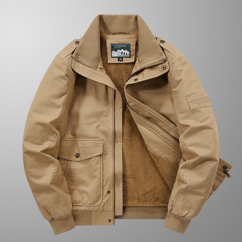 Куртка мужская осенне-зимняя новая бархатная верхняя мужская молодежная хлопковая свободная рабочая верхняя куртка большого размера M