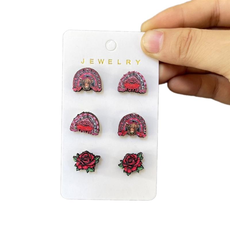 Chic Wooden Earrings Stylish Accessory Minimalist Wood Earrings Adornment Stylish Valentines Day Gifts for Girls Women