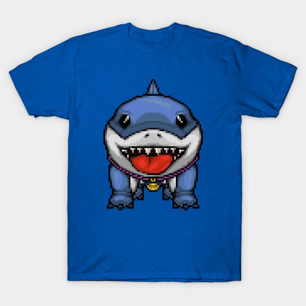 

Men Black Print T-shirt Jeff The Land Shark No-Cut Transfer Paper Print Cotton Tshirt 4XL королівський синій колір