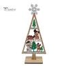 Wooden Christmas Party Decor Tree Tabletop Sign, Rustic Gingerbread Snowman Gnome Desktop Ornament with Star Gift for Family Topper, Vintage