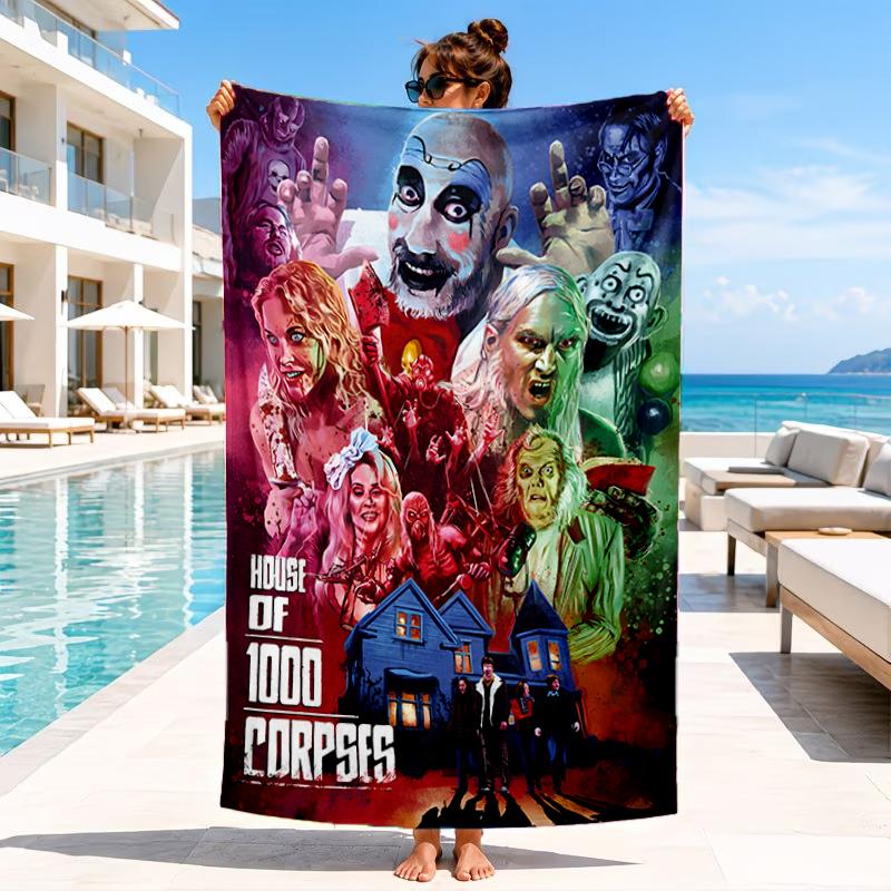 Clown Horror Beach Towel, Microfiber Beach Towel, Perfect For Pool, Beach, Travel, Home Decor Beach Party Fan gifts