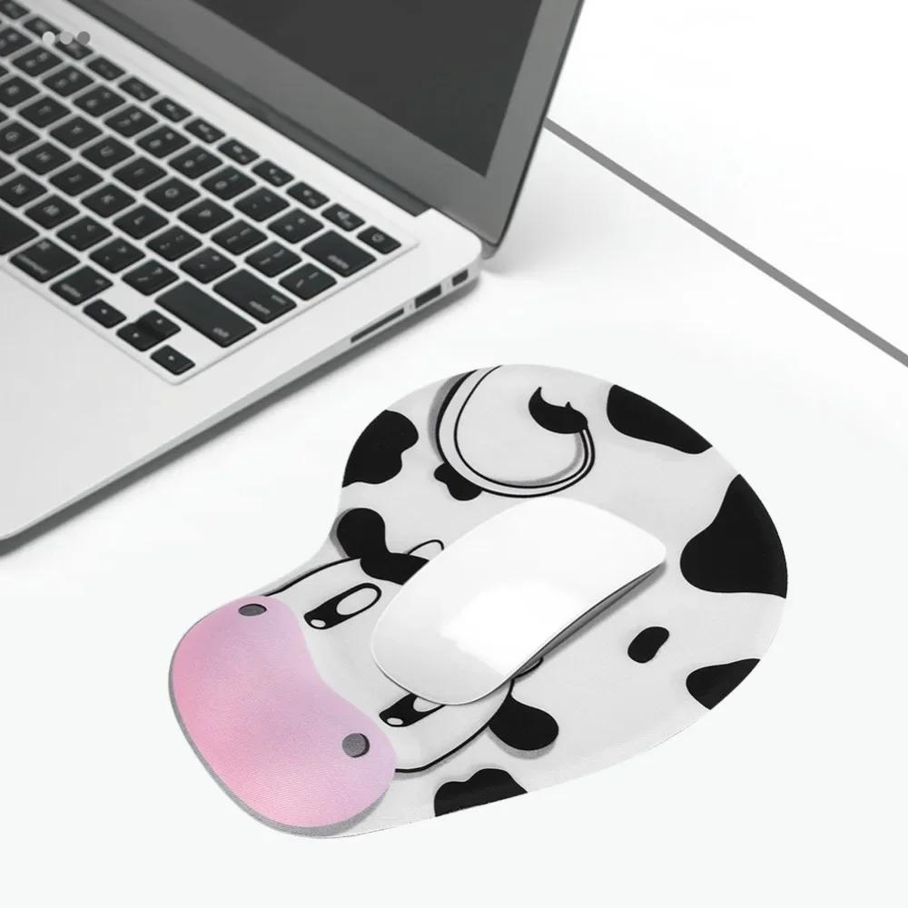 Comfortable Cow Style Mouse Pad Singlesided Cartoon Style Cartoon Wrist Protected Pad Gel Wrist Support Home Office