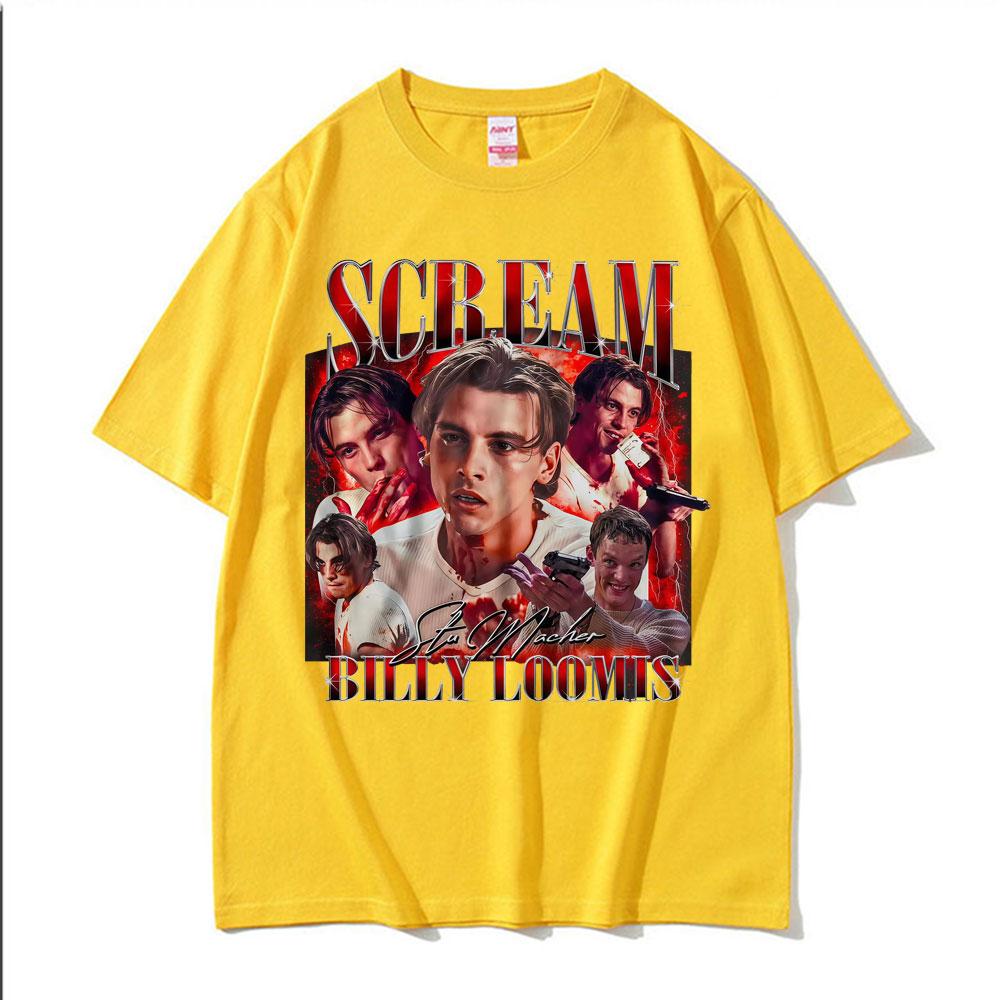 Retro Scream Movie Billy Loomis Graphic Tshirt Unisexs Clothing Fashion Hip Hop Classic T Shirts Unisex Oversized T Shirt Streetwear
