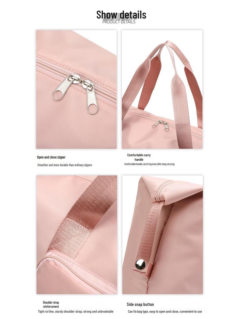 Skládací cestovní taška: Přenosná taška na jógu a fitness s oddělením na mokré a suché věci pro krátké výlety