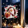 Merry Christmas Room Ornaments 2Pcs Stained Glass Style Window Clings Double‑Sided Printed Xmas Static Durable Holiday Art Decals Snowman