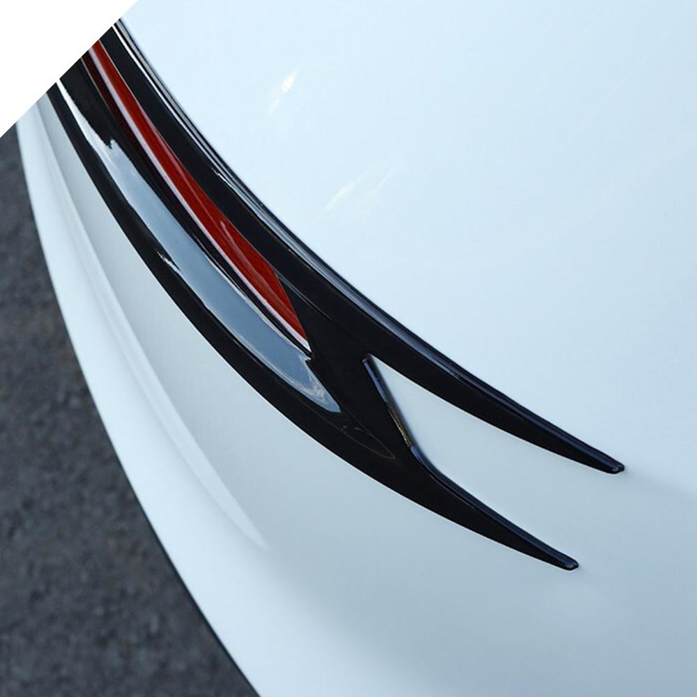 2x Rear Bumper Reflector Fog Light Covers Trim Gloss Black For Honda Civic 2022+
