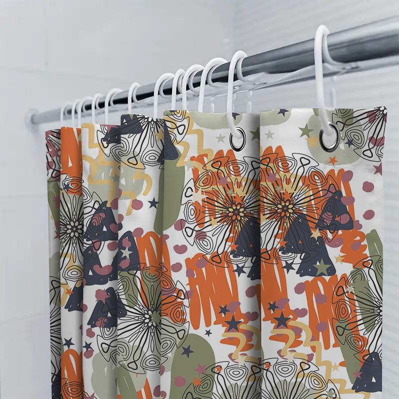 Unique Bath Decorcolorful Shower Curtain With Abstract Design Modern Art Print For Bathroom Decoration 3D Waterproof Fabric Prin