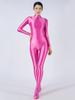 Sexy Women Stain Oil Shiny Elastic Bodysuit Shapping Romper One-Piece Thong Silky Tight Satin Jumpsuits Candy Color Maid Leotard