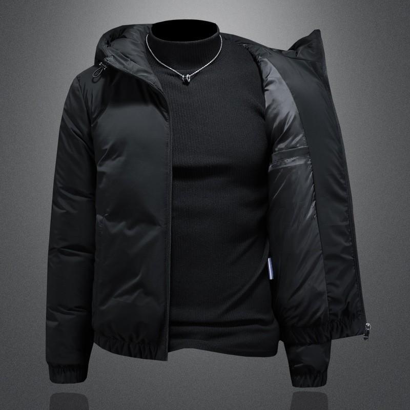 Mens Winter Warm Hooded Down Jacket Casual Stylish Outerwear 86-90% White Duck 680FP