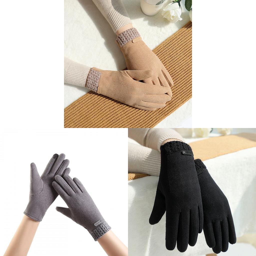Womens Fall Winter Touchscreen Thermal Gloves With Windproof Design For Outdoor Cycling And Driving