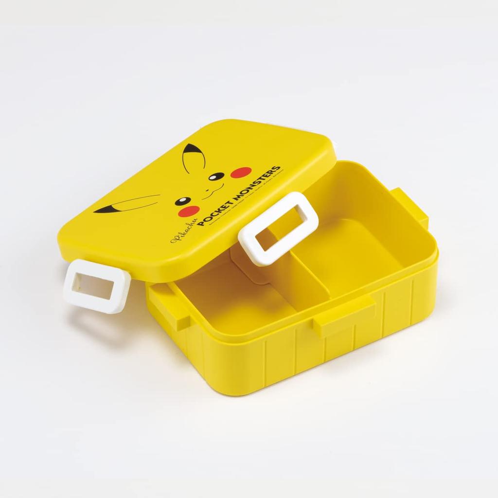 Skater Bento Spülmaschinenfest Hergestellt in Pokemon Pikachu Größe Damenbox, 650ml, 4-Punkt-Verschluss, Antibakteriell, Sicher, Auslaufsicher, Japan, Gesicht, 23, YZFL7AG-A