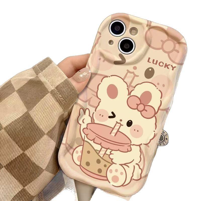 Cute Rabbit Is Suitable for Iphone16pro Mobile Phone Case Apple 15pro/14 Cartoon 13promax New 12x
