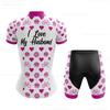 Maglia da Ciclismo da Donna Rosa a Forma di Cuore Manica Corta Mtb Abbigliamento Ciclistico Magliette per Bici Bicicletta 2026 Estate Set Completo da Ciclismo Traspirante