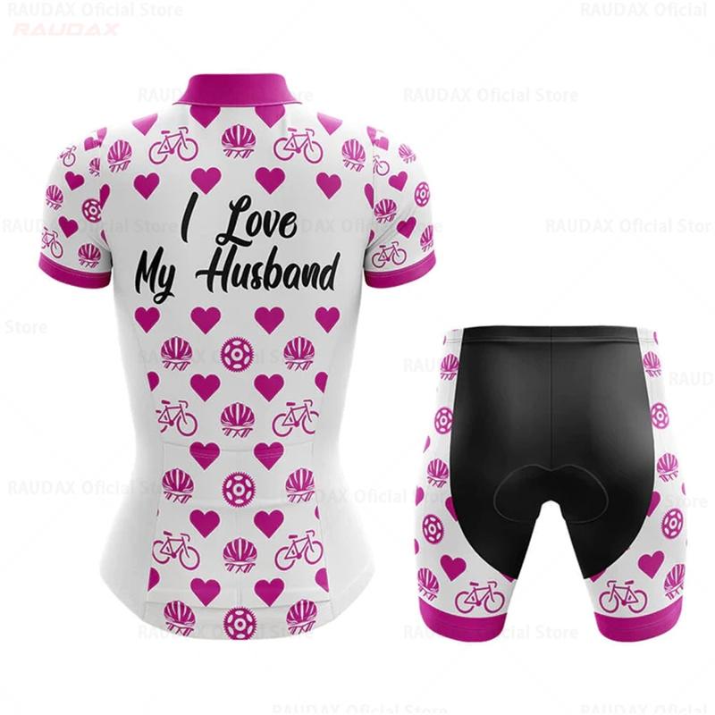 Maglia da Ciclismo da Donna Rosa a Forma di Cuore Manica Corta Mtb Abbigliamento Ciclistico Magliette per Bici Bicicletta 2026 Estate Set Completo da Ciclismo Traspirante
