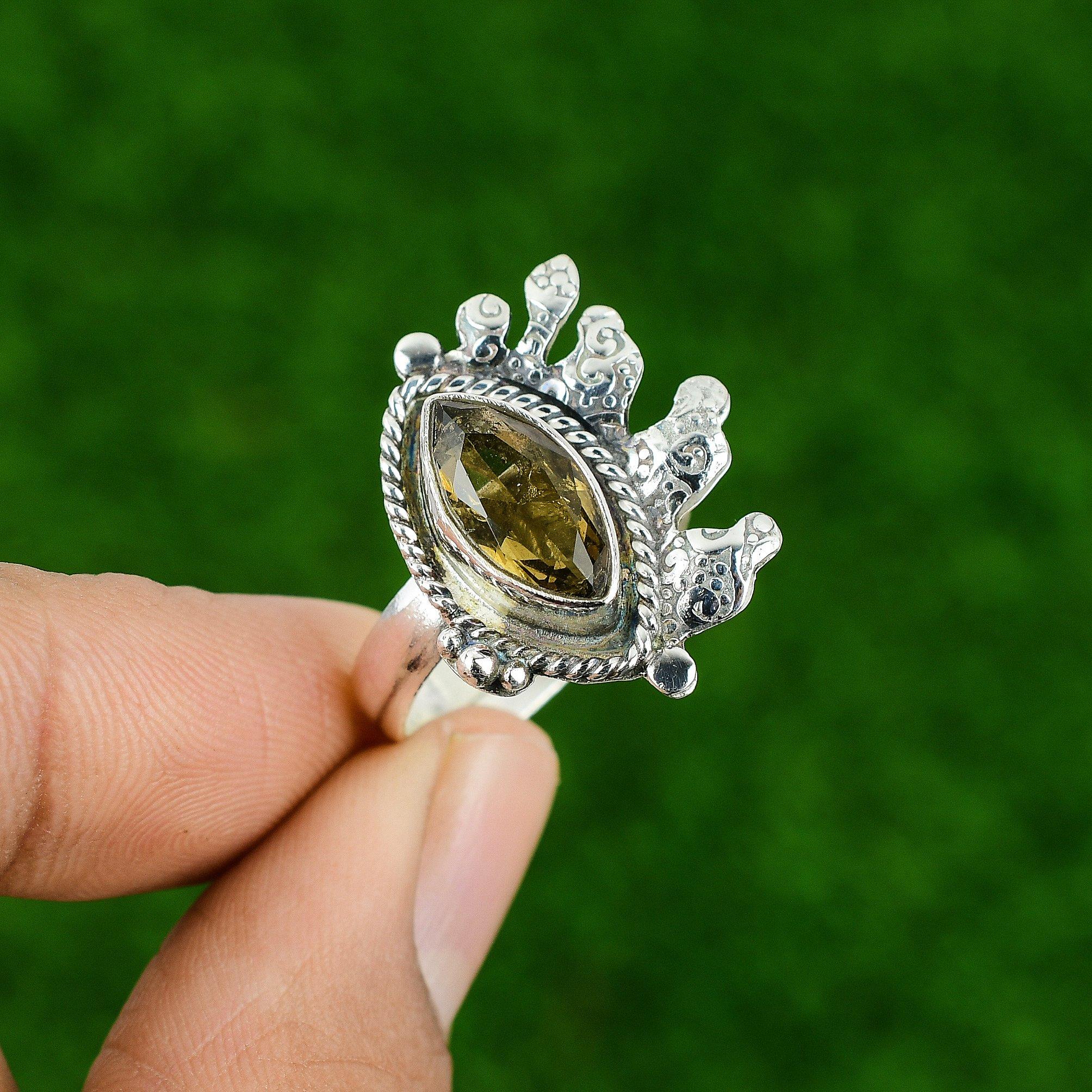 

Распродажа ко Дню матери Маркиза Натуральный Зеленый Аметист Мульти Камень Новое Кольцо 925 Серебро Adjustable