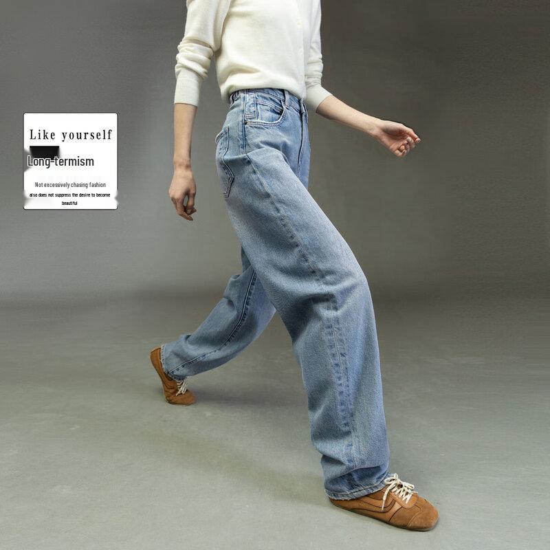 Demana Women s Vintage Gradient Washed Blue High-Waist Harem Pants S