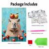 DIY Pearl Painting Canvas Cute Animal Design Shiny 3D Bead Art Kit Creative Leisure Craft for Living Room Wall Decor