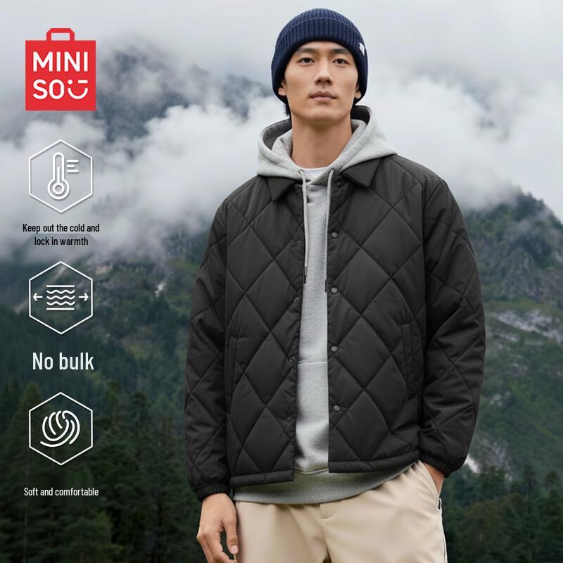MINISO Men's Retro Diamond Quilted Padded Jacket