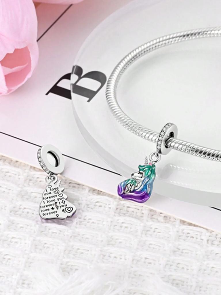 Charms Plata Copper Colors Cute Cat Peacock Elephant Beads Charm Pendant For Original Bracelet For Women Diy Jewelry Love Gift