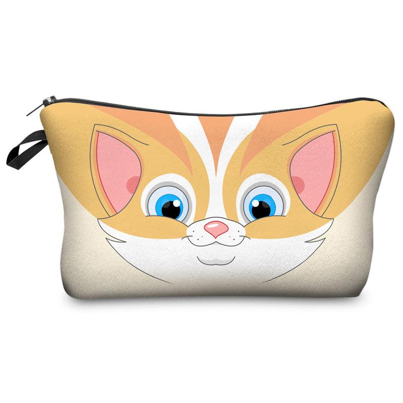 Women Cat Print Cosmetic Bag Toiletries Organize Travel Storage Case  6427