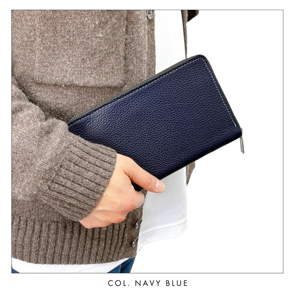 Trendy Yamagishi Genuine Leather Case for Stylish Large Basic Dandy Ultramarine Blue Wallet/Passport Men, Zippered, Capacity, Design,