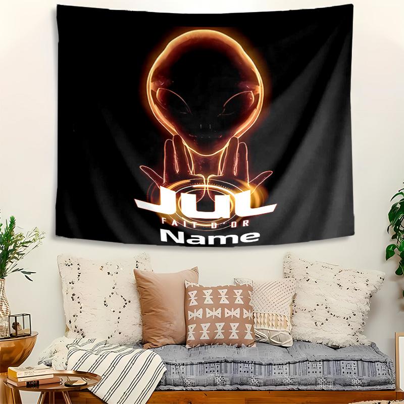 Personalized Jul rapper Background Tapestry,Custom Name Birthday Party,Multifunctional Wall Decoration for Home Decor,Various Occasions