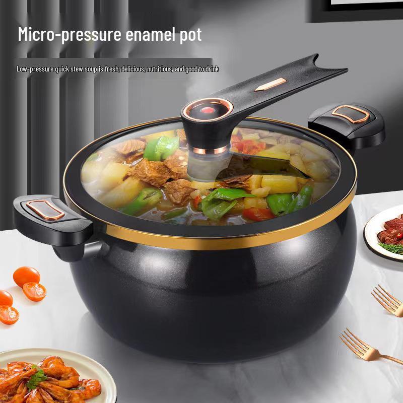 Enamel Non-Stick Multifunctional Household Pressure Cooker - Large Capacity Pumpkin Pot Gift Cookware