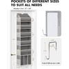 Over The Door Organizer Hanging - 6 Shelf Over Door Organizers with 6 Clear Front & 12 Side Pockets - Swing-proof 50LB Load Behind Door Storage for