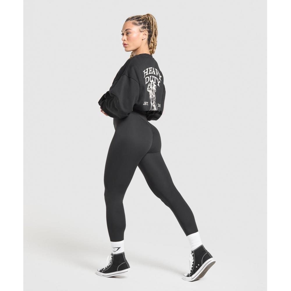 Gymshark Heavy Duty Graphic Oversized Pullover Black B3c3t Bb2j