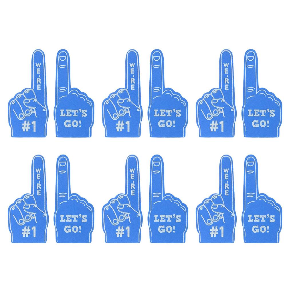 PATIKIL Mini Foam Fingers 13 Cm 48 Pieces Cheerleading Foam Finger for Sports Fan Event Game Party Favors Blue Let's Go!