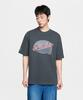 Emelbi Vintage Washed Graphic Short Sleeve T-Shirt Bos (D.Charcoal Grey)