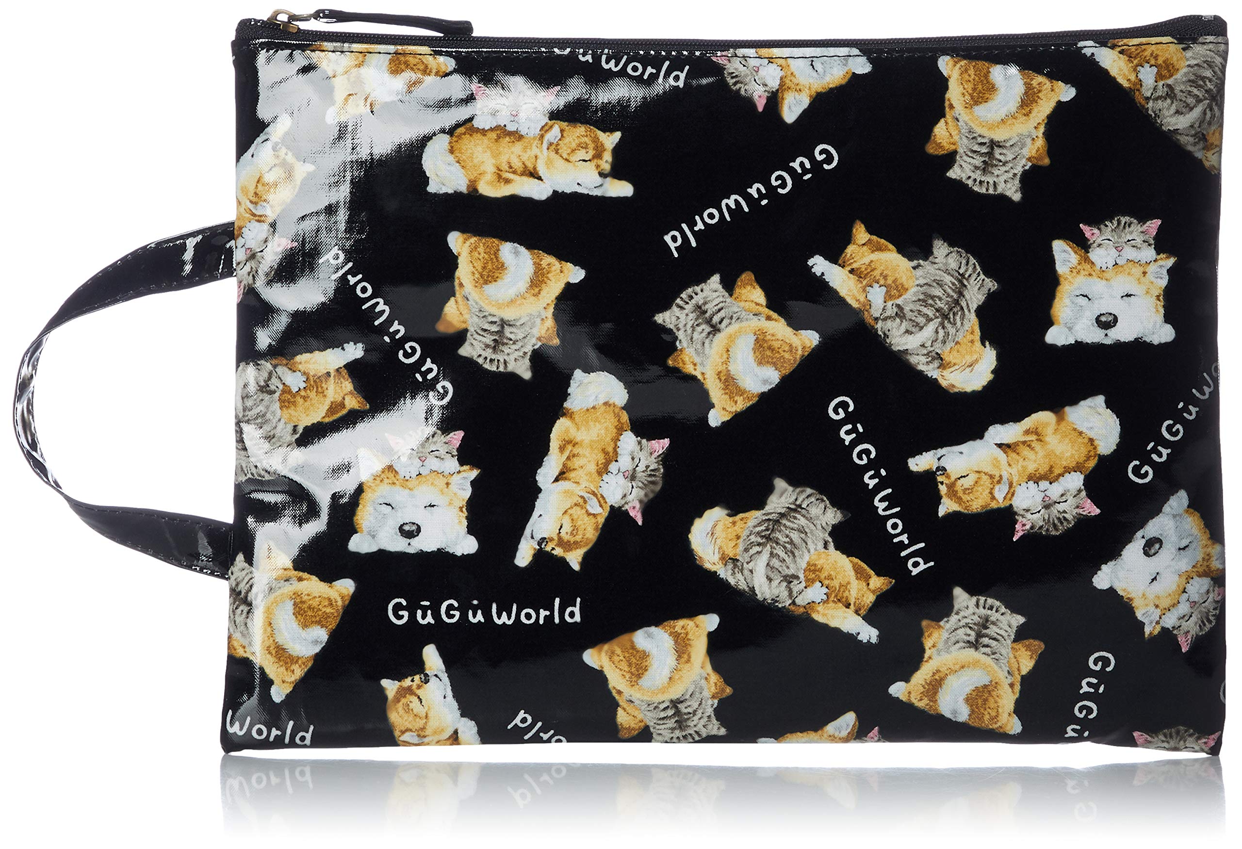 

Goo Goo World Eco Bag, Women s, Dog and Cat Print, Cosmetic, Phone, Flat Pouch, 36501802, Black, W20cm x H28cm (Handles not included)