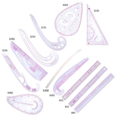 Multifunctional Patchwork Ruler French Curved Ruler Clear Scale Dressmaking Drawing Template Tool for Beginner Designers